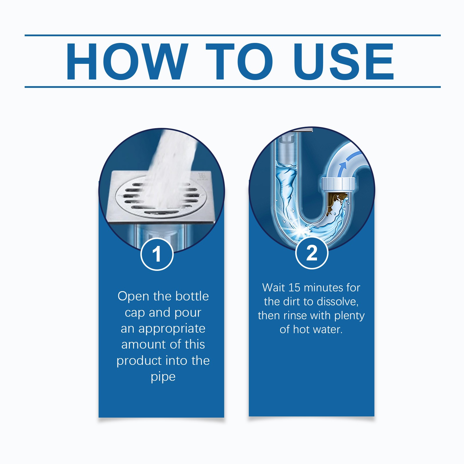 Drain Cleaner with Clog Removal Deodorizing Formula for Kitchen and Bathroom