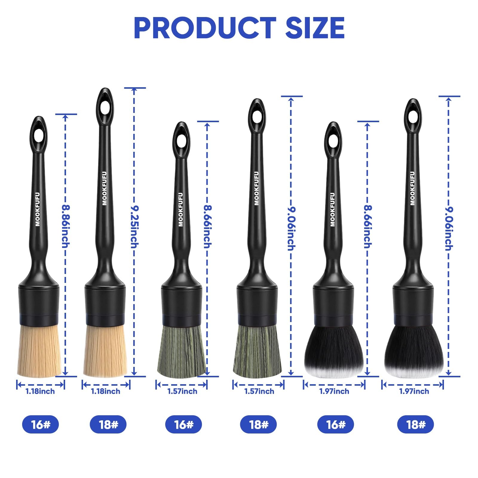 10PCS Car Detailing Brush, Ultra Soft Boars Hair Car Interior Exterior Detail…