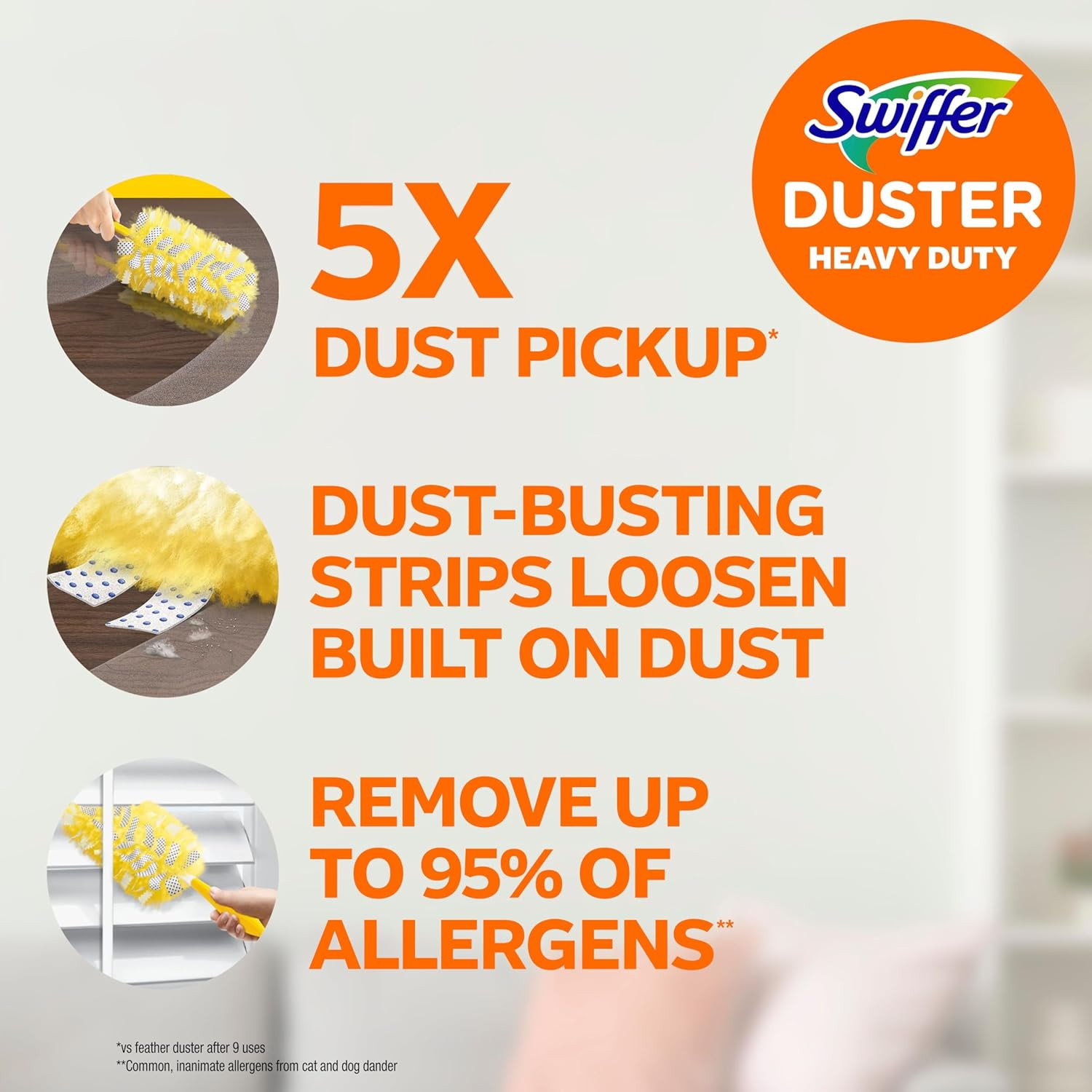 Swiffer Dusters Heavy Duty Multi-Surface Duster Refills for Cleaning, Unscented,