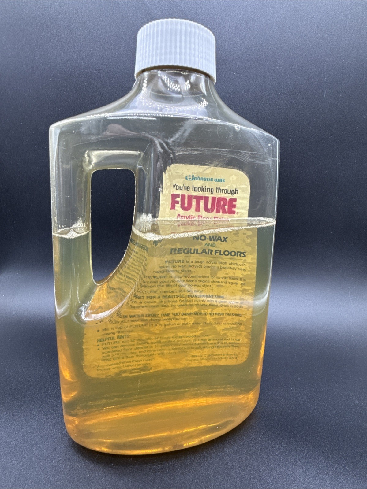 Vintage Future No Wax Floor Shine 1980 SE Johnson 46 oz ~75% full
