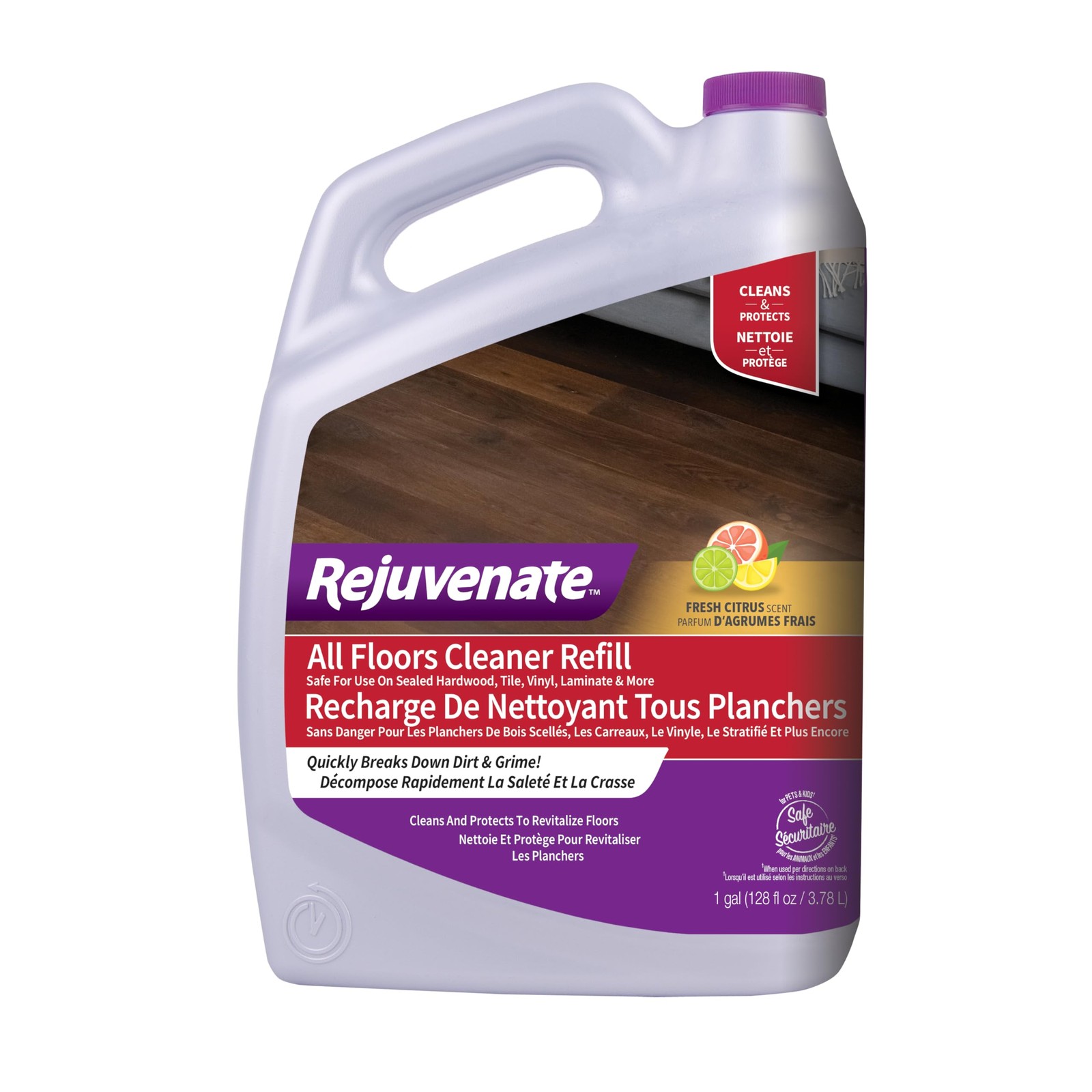 Rejuvenate All Floors Cleaner Refill, Breaks 128 Fl Oz (Pack of 1), multi