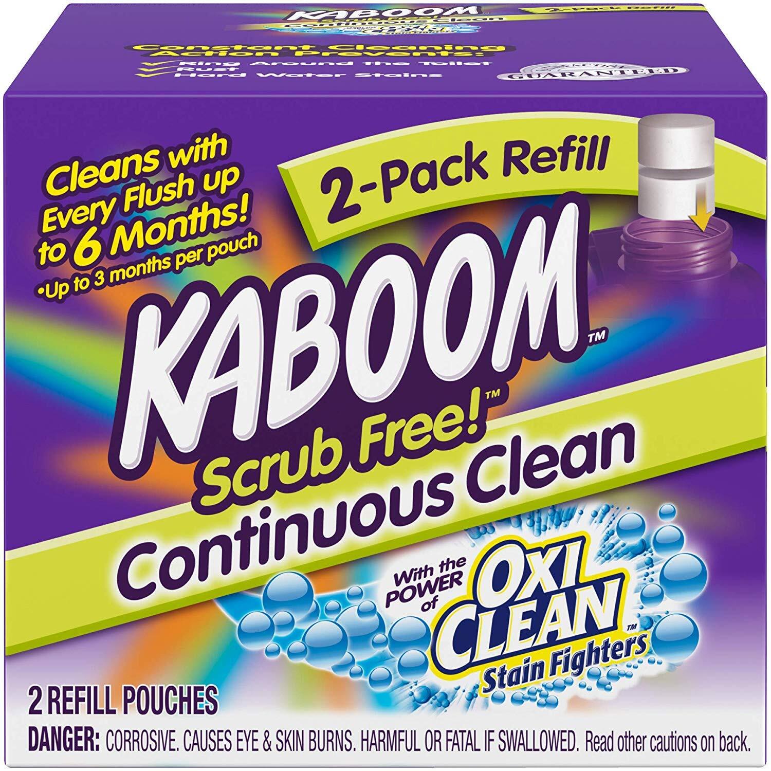 Kaboom Scrub Free Continuous Clean Toilet Cleaning Refill Pouches Pack of 2