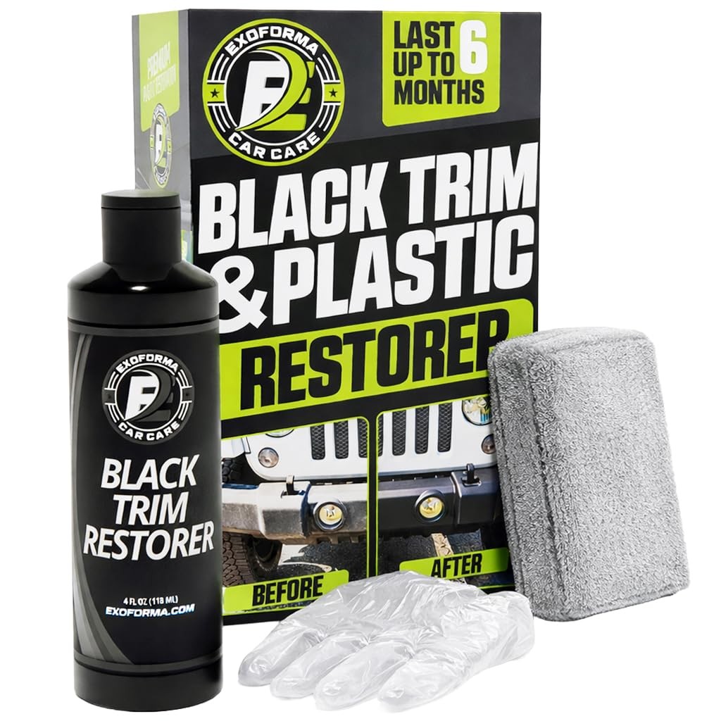 Long Lasting Black Dye Infused Waterproof Plastic Trim Restorer 4 Fl Oz Car