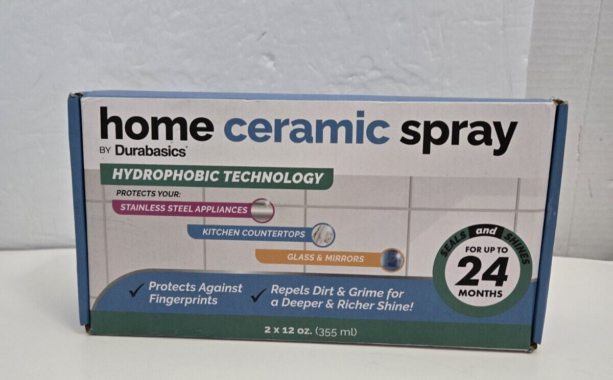 Durabasics Home Ceramic Spray Kit Seal Protect Kitchen Bath 2-Pk 12 Oz Each