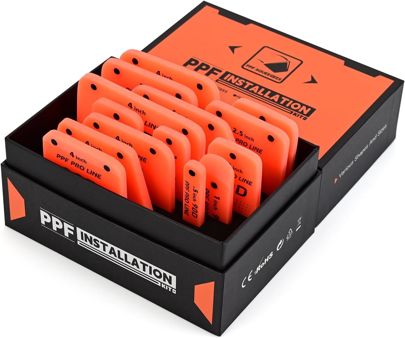 14PCS PPF Squeegee in Various Shapes, Magnetic PPF Tools for the Front Bumper, D