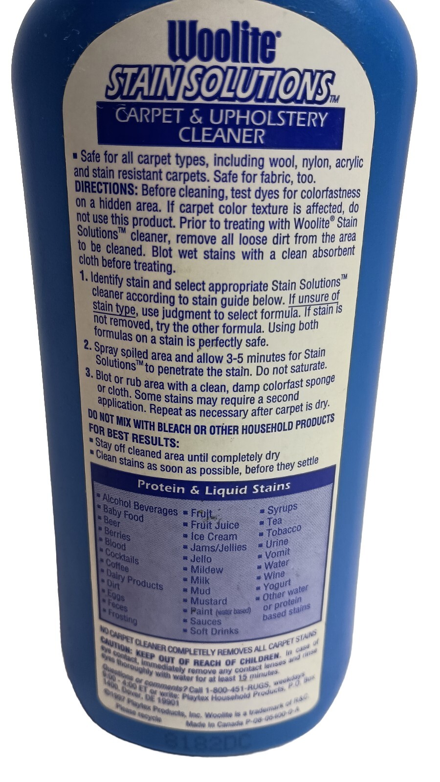 Woolite Stain Solutions Protein & Liquid Stains Carpet Cleaner 8.5 Oz.