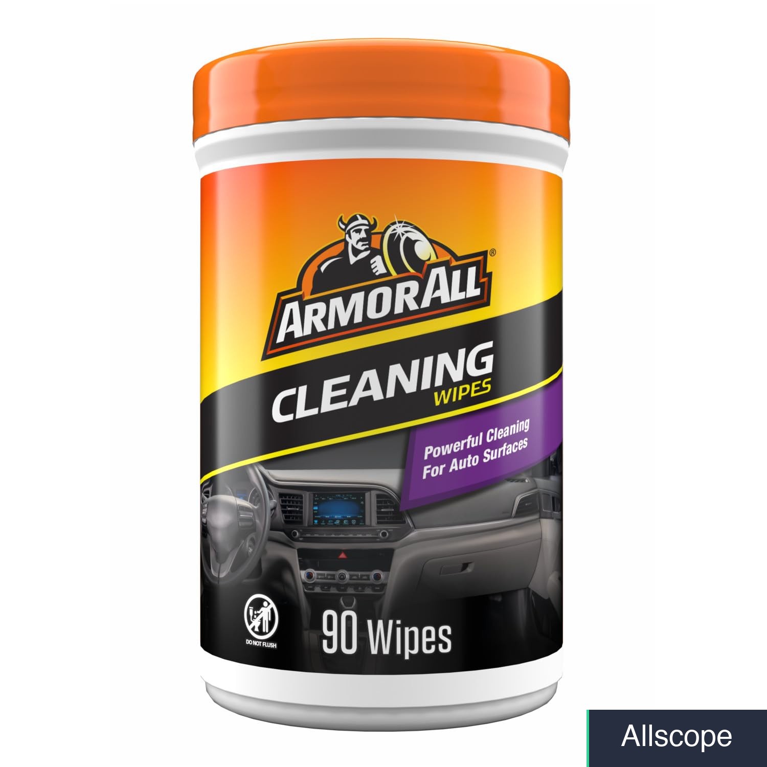 Car Interior Cleaning Wipes, 90 Count Canister Stain-Removing Disposable