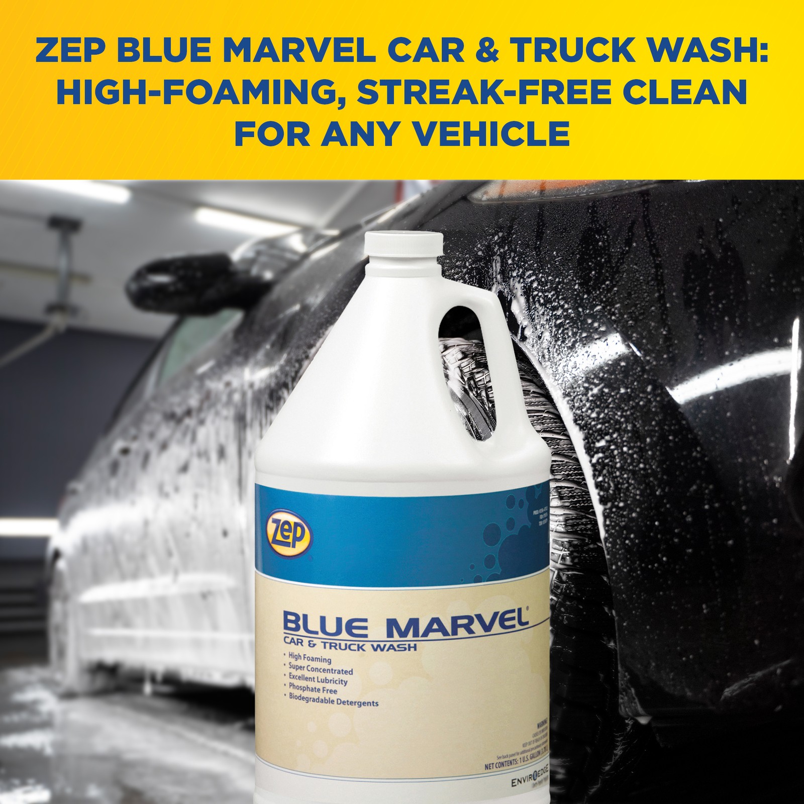 Zep Blue Marvel Car and Truck Wash – 1 Gallon (Case of 4) 35624