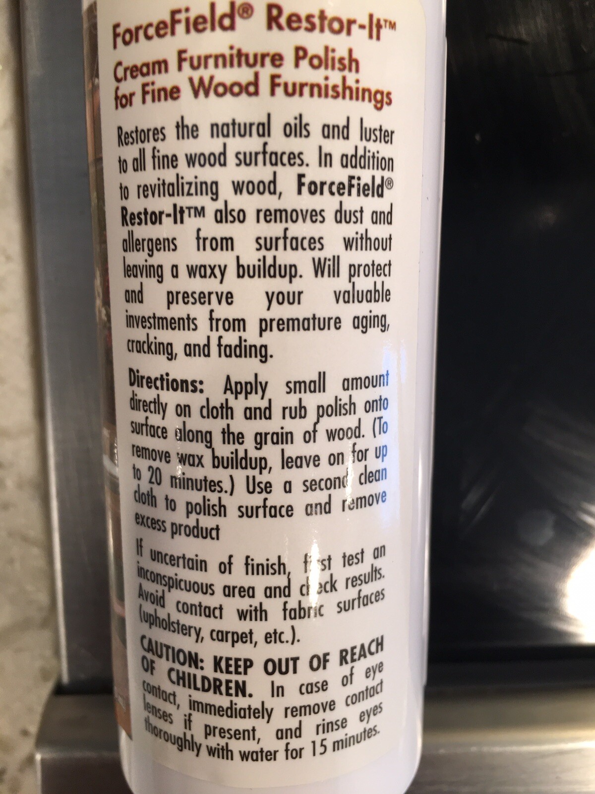 FORCEFIELD 4 Oz RESTORE IT FURNITURE POLISH PROTECTOR FINE WOOD FURNISHINGS