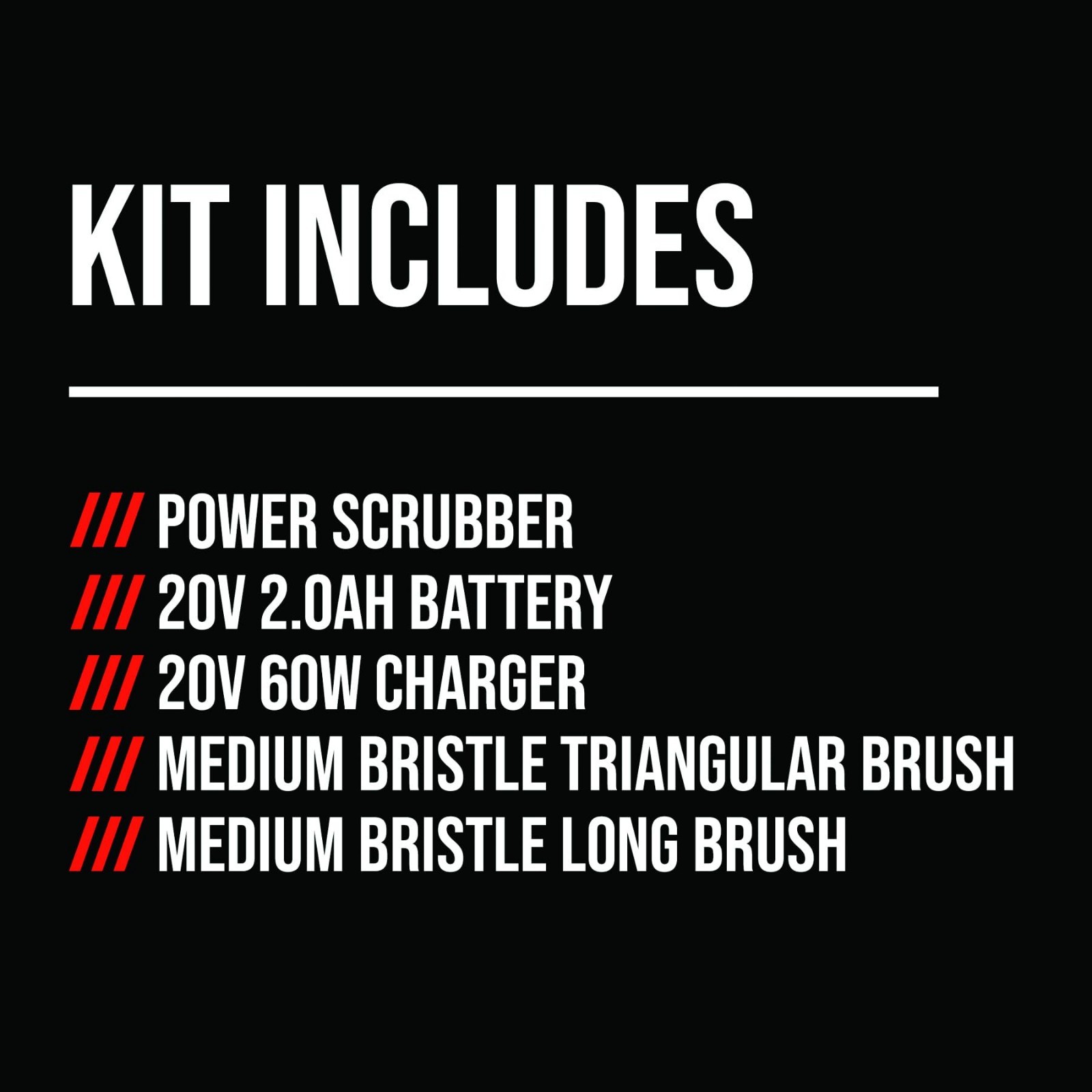Cordless Power Scrubber Kit – 20V Cleaning Brush, 2.0Ah Battery & Charger Includ