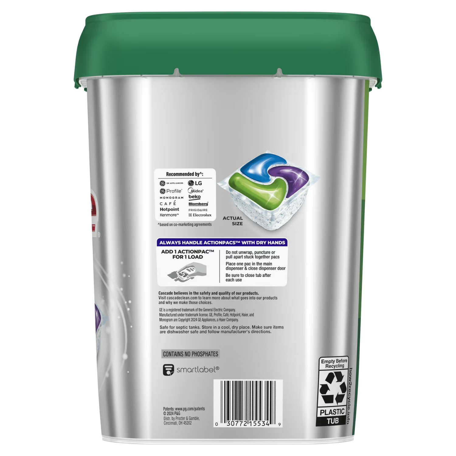 Cascade Platinum Dishwasher Pods, Dishwasher Detergent Soap Tabs, Fresh, 59 Ct