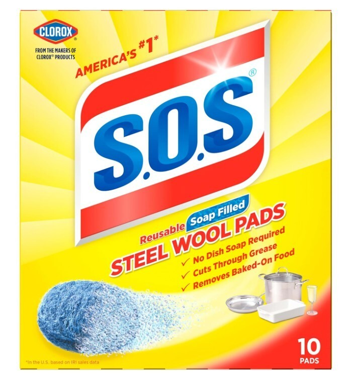 Steel Wool Soap Pads 10 pc. Grease-fighting Reusable Soap into the pad Anti-rust