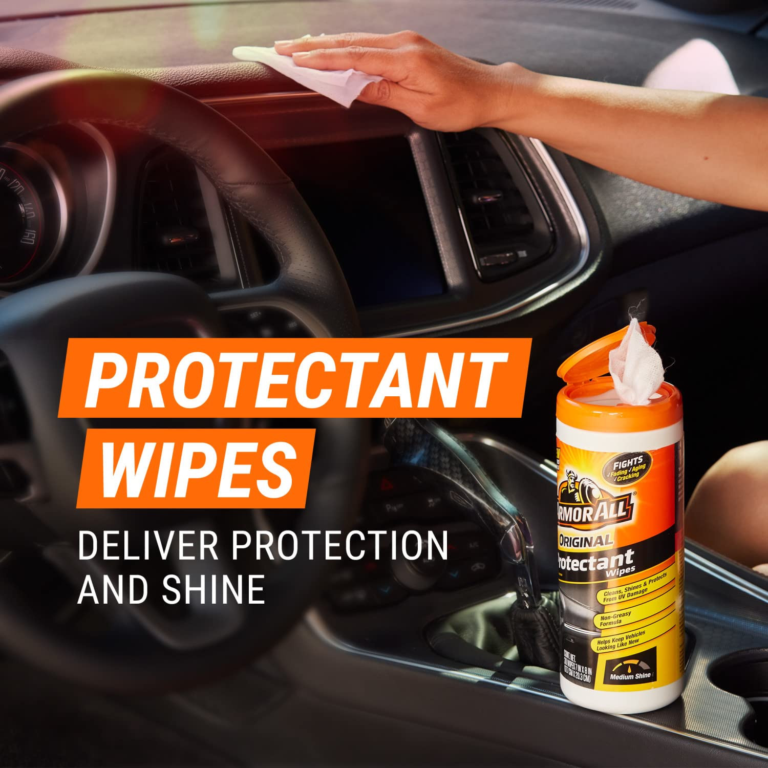 Armor All Car Cleaning Wipes Twin Pack Glass Protectant Interior Care 60 Count