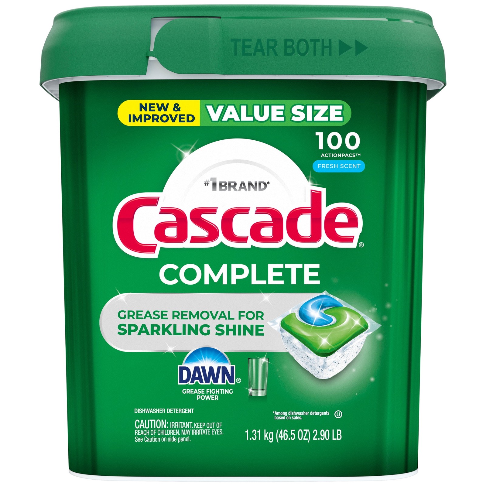 Complete Action Pacs Dishwasher Detergent Fresh 100 Count