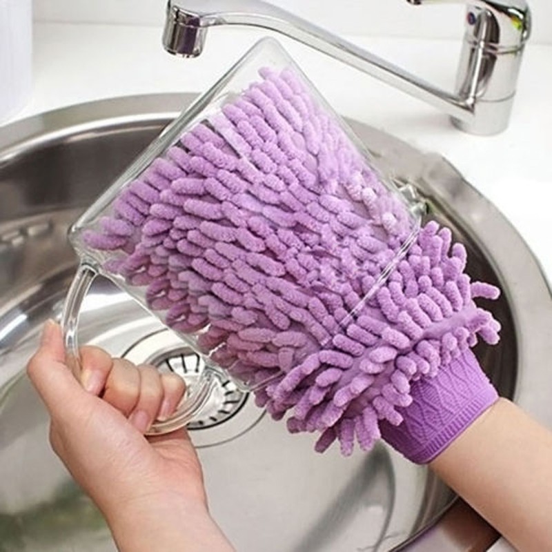 Easy Microfiber Car Kitchen Household Wash Washing Cleaning Glove Mit New