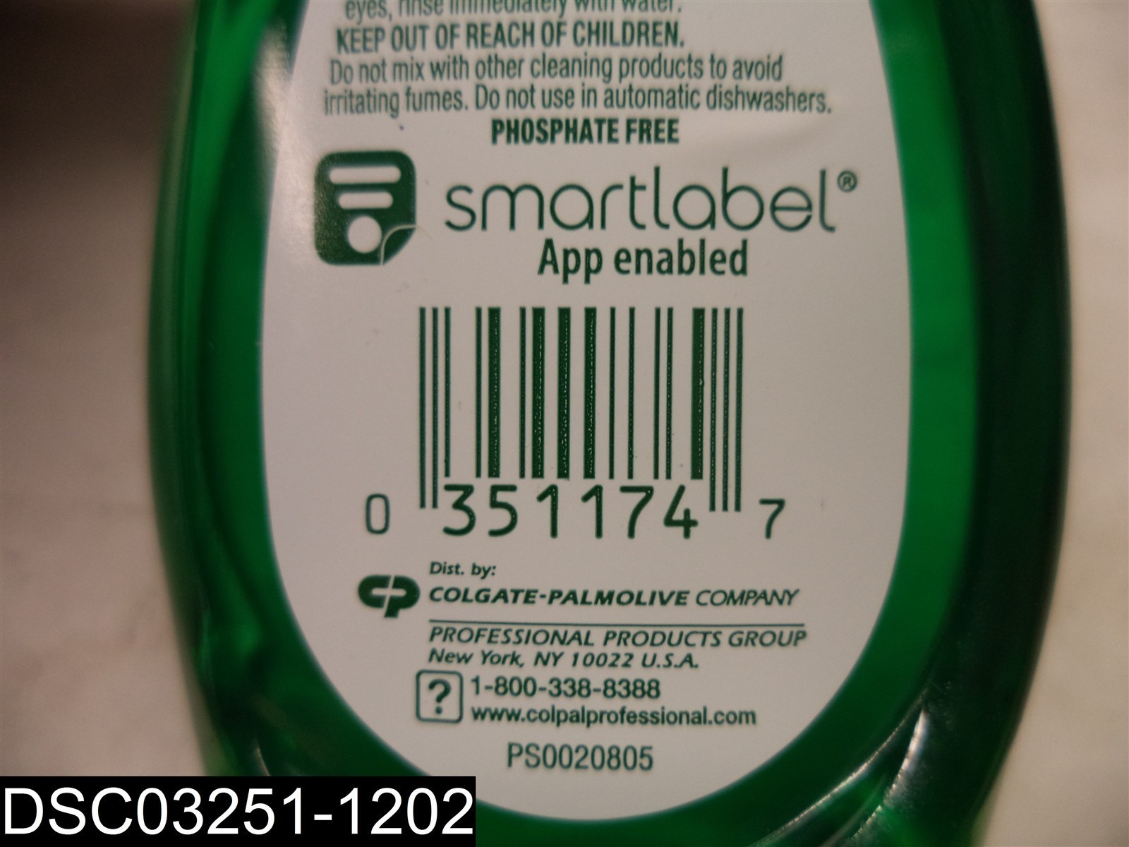 QTY=216oz(72x3oz) 03511747 Palmolive Dish Liquid Soap Travel Size 201417