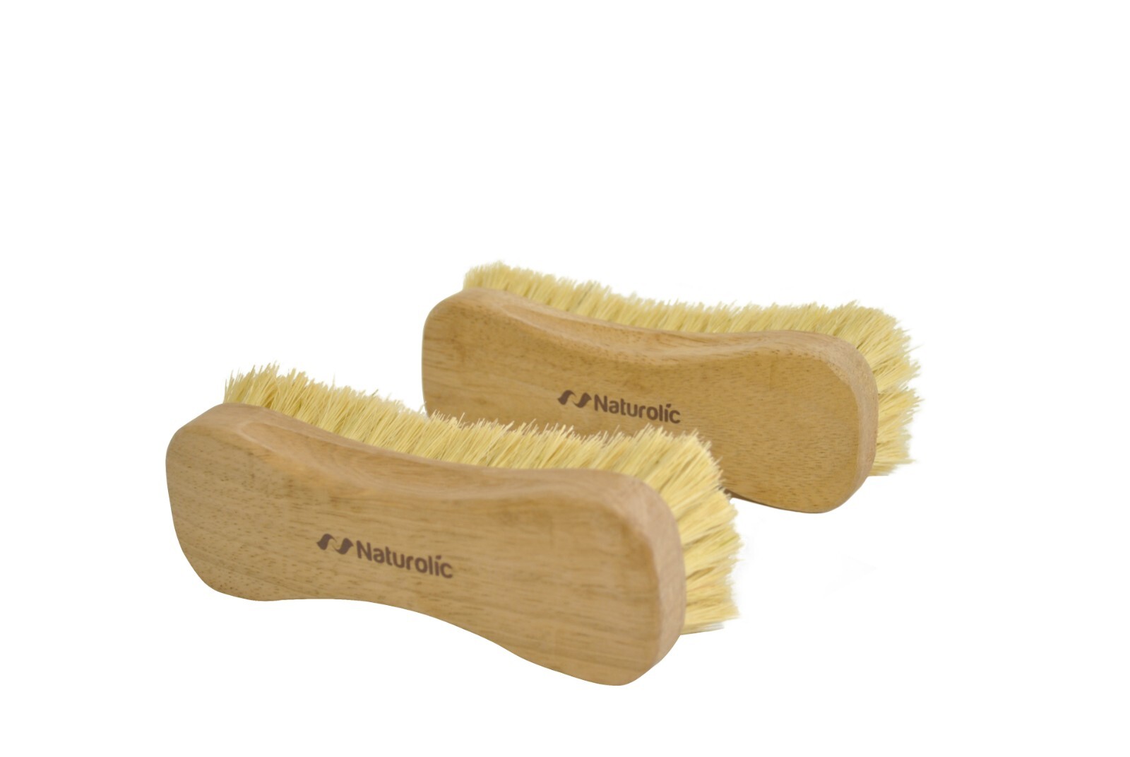 Naturolic All-Natural Wooden Scrub Brush Set | Tampico Bristle Brush | Set of 2