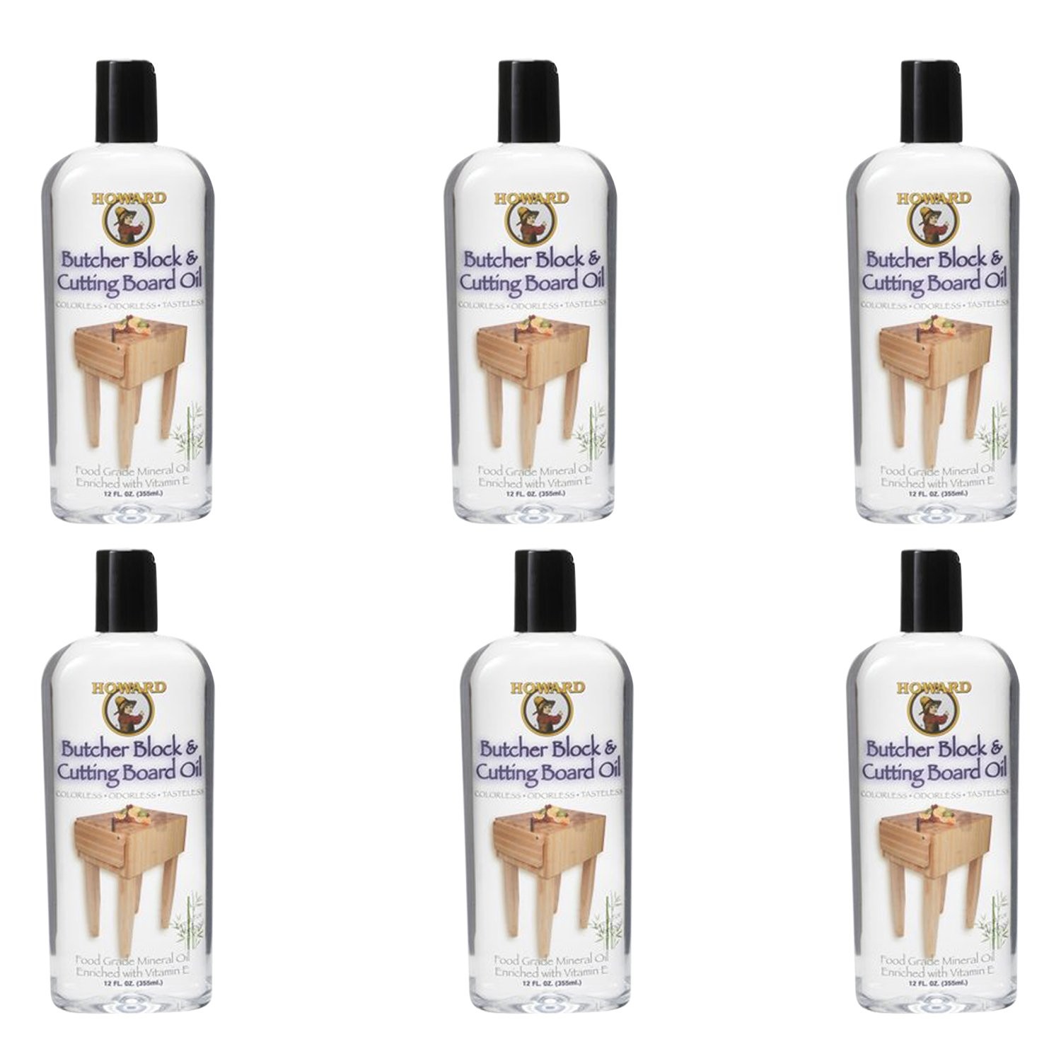 6 Pack of 12 Oz Cutting Board Oil – Natural & Food Safe for Wood Finishing