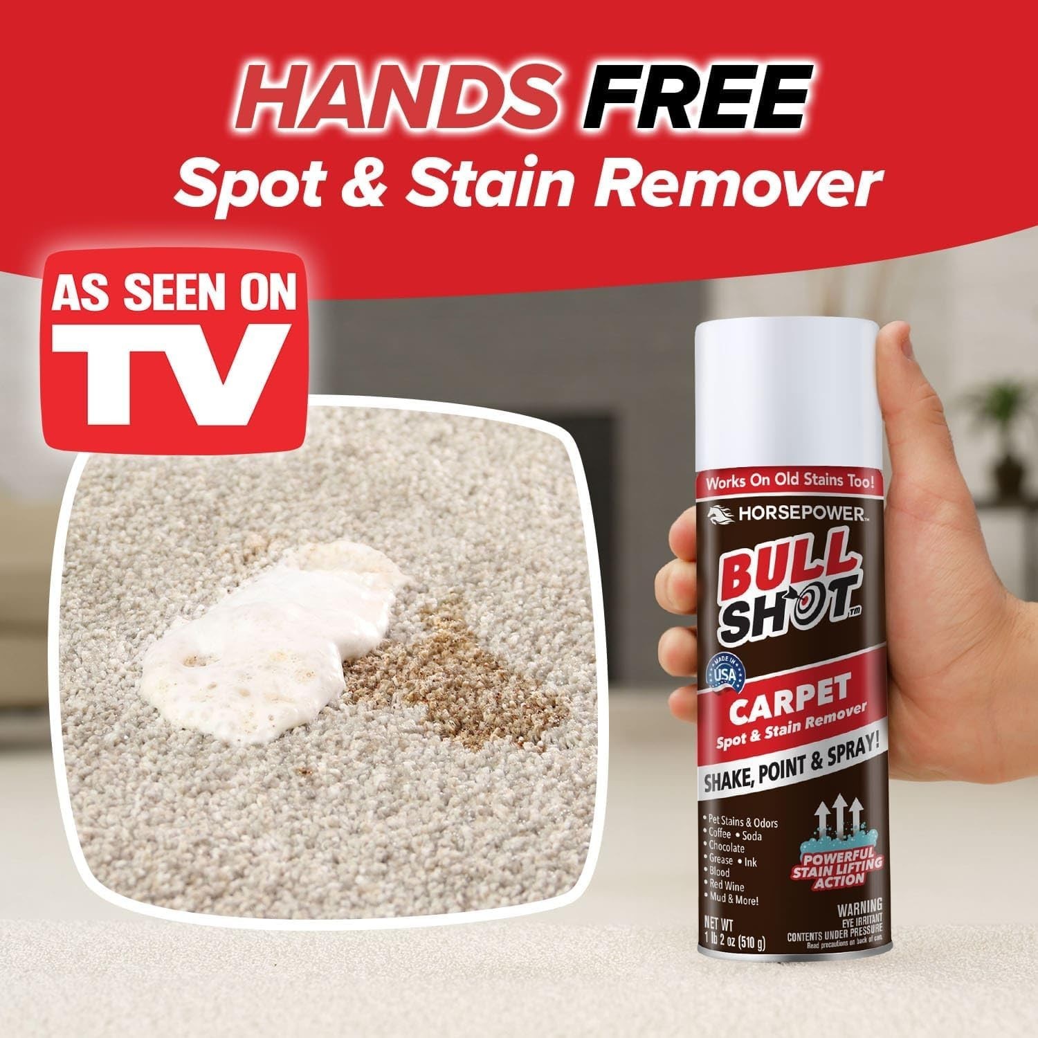 Horsepower Bull Shot Carpet Stain Remover, AS-SEEN-ON-TV,