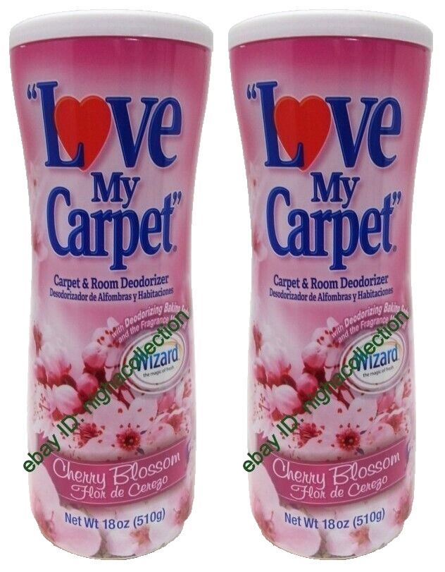 2x LOVE MY CARPET 2-in-1 Carpet & Room Deodorizer CHERRY BLOSSOM 18 Oz Ea SEALED