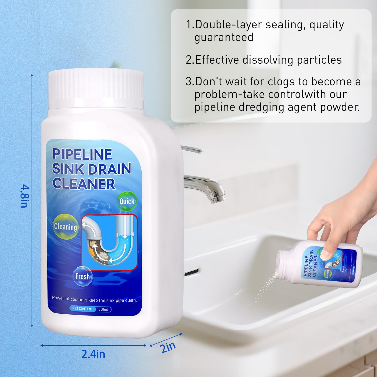 Pipeline Dredging Agent Sink Drain Cleaner 350ml – Powerful Quick Cleaning Dr…