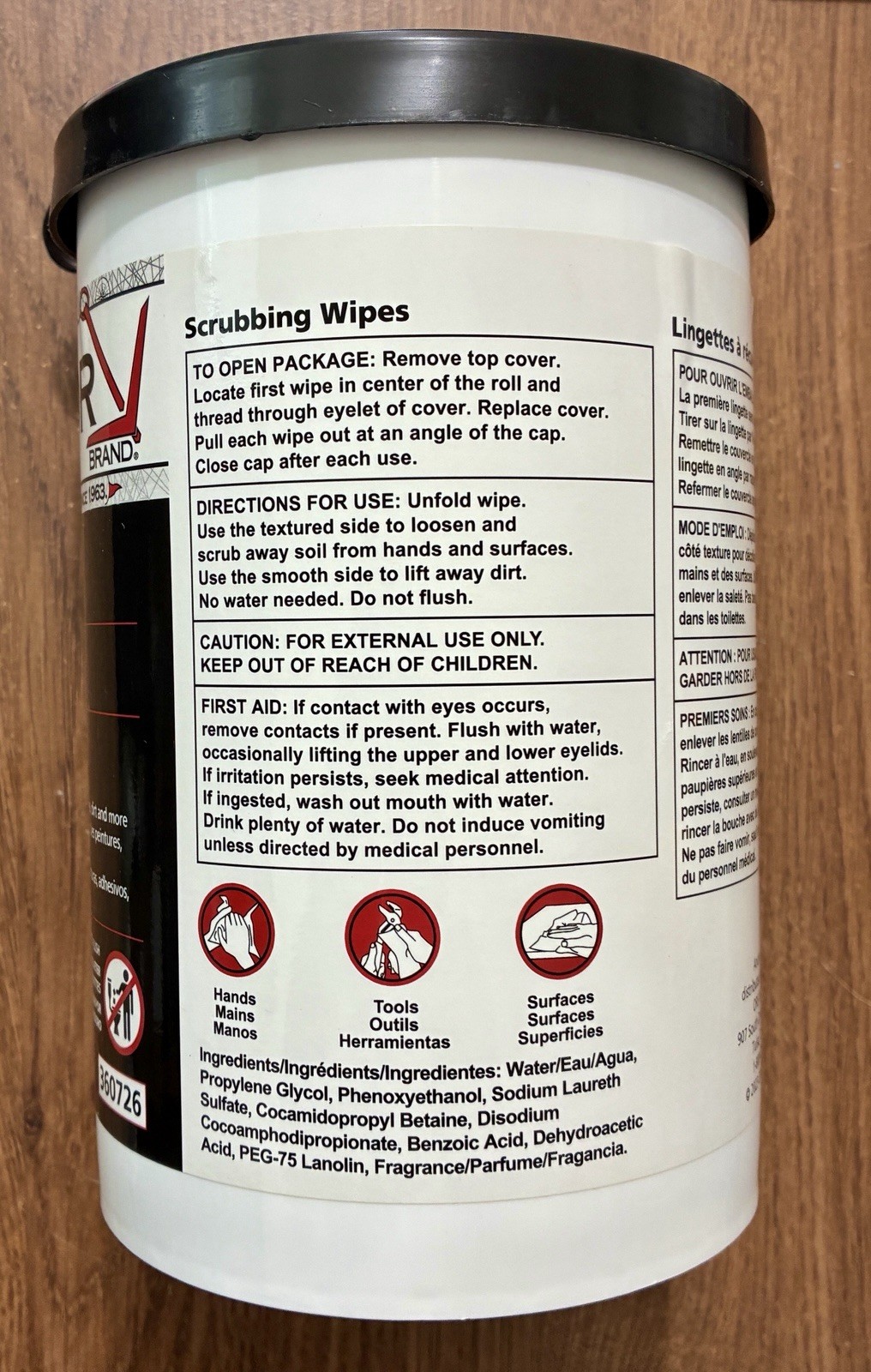 ANCHOR HAND & TOOL SCRUBBING WIPES @ 72 WIPES