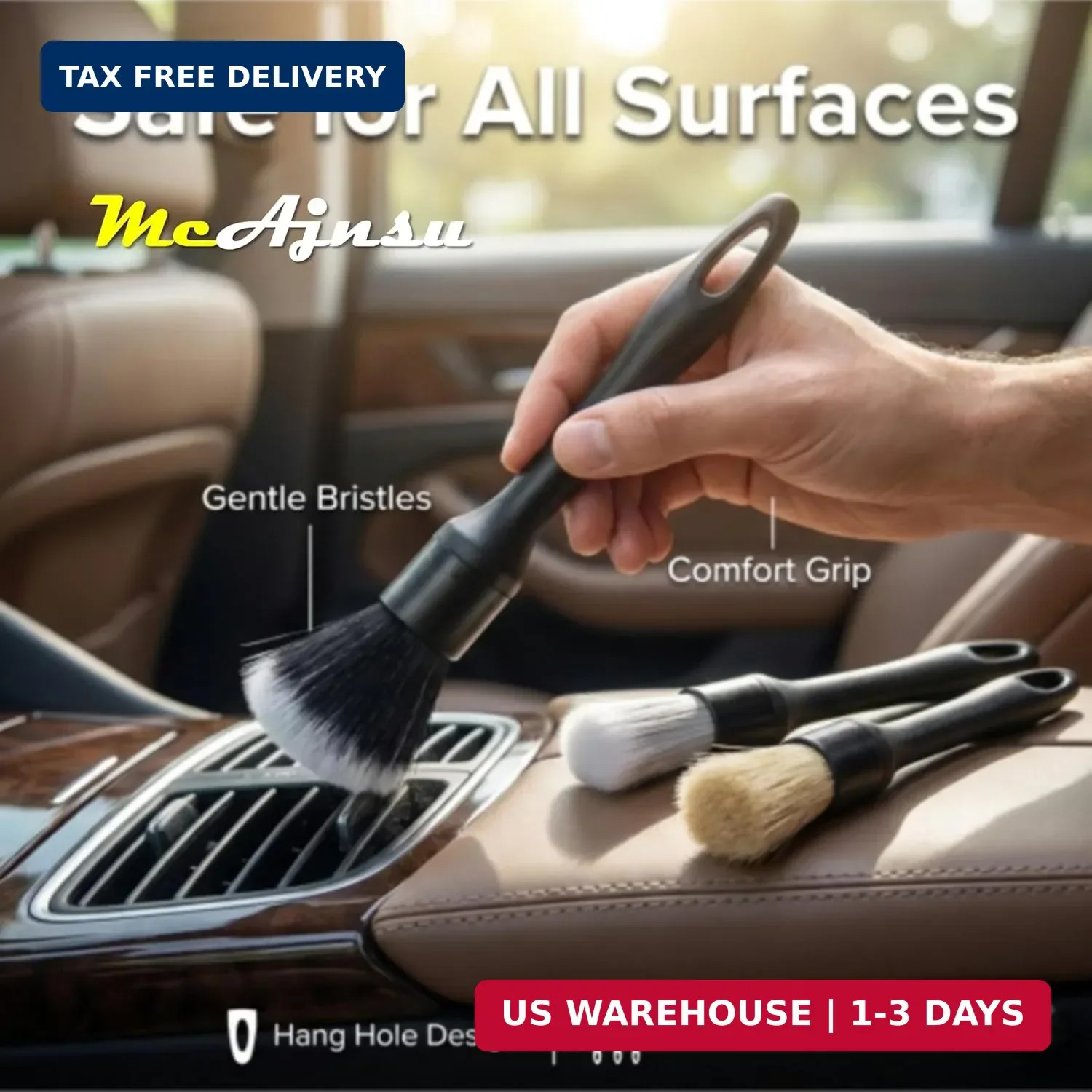 8-Piece Car Interior Detailing Kit – 160g Non-Sticky Gel (128% More Than 70g), U