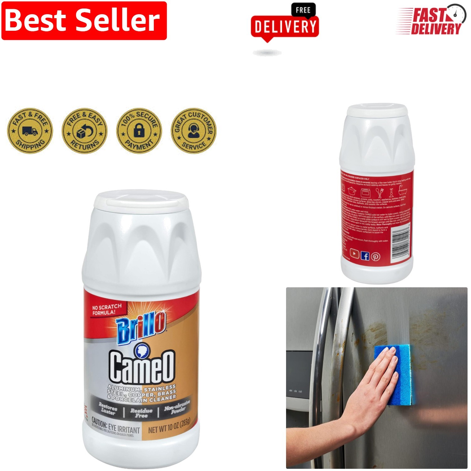 10 Oz Brillo Cameo Aluminum & Stainless Steel Cleaner – Phosphorus Free Polish