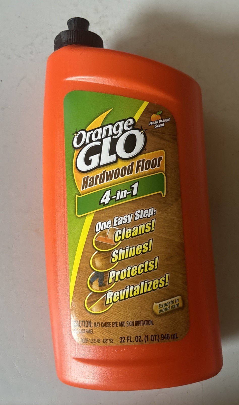 Orange Glo 4-in-1 Monthly Polish Hardwood Floor Shine & Protect 32oz – New