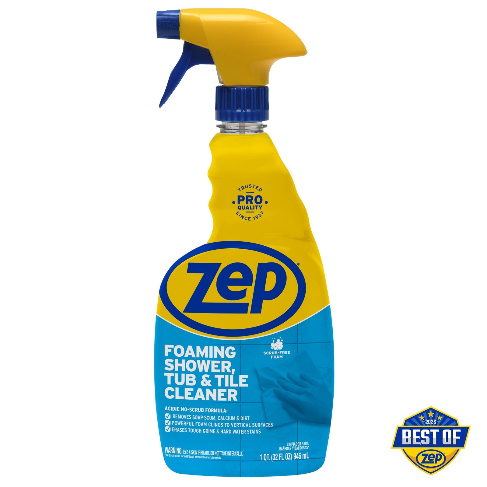 (6 Pack) Zep Foaming Shower Tub & Tile Cleaner 32 fl oz Bathroom Cleaning Spray