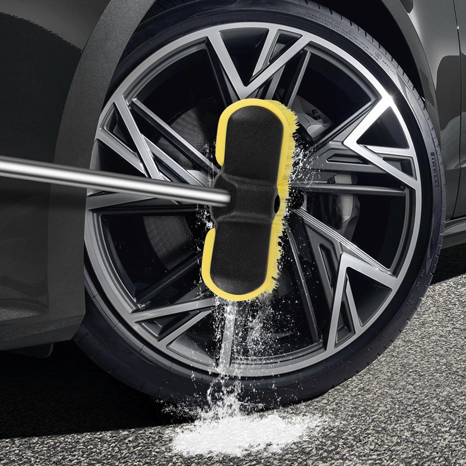 Car Wash Brush Head, Scrub Brush Attachment for Long Handle Extension Pole,Outdo