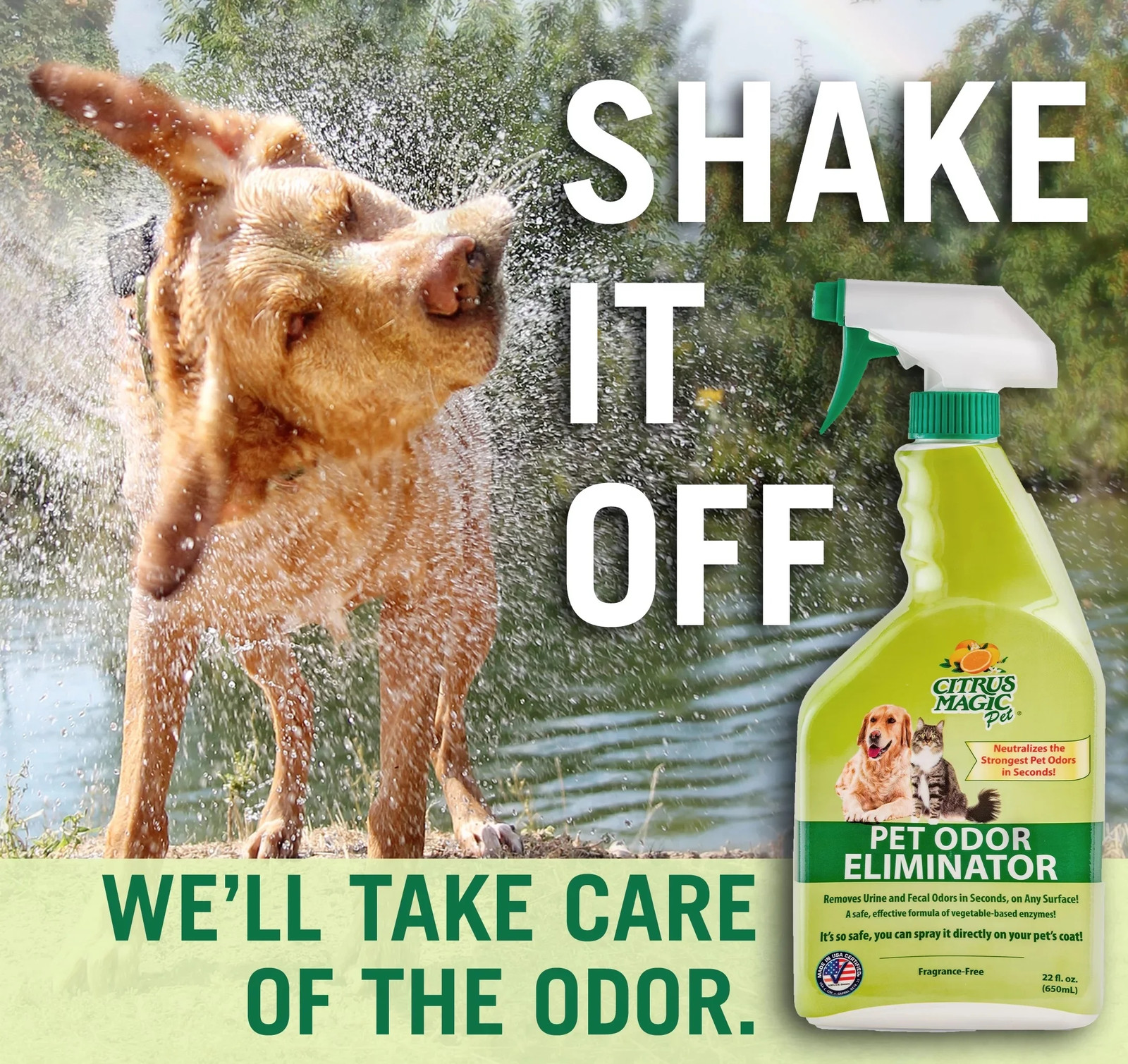 Pet Odor Eliminator, 22 Fluid Ounces, Pack of 3