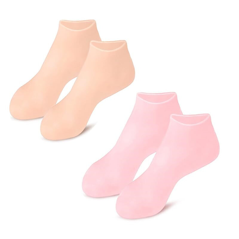 2 Pair Full Length Silicone Gel Moisturizing Socks Foot Care Protector Free Ship