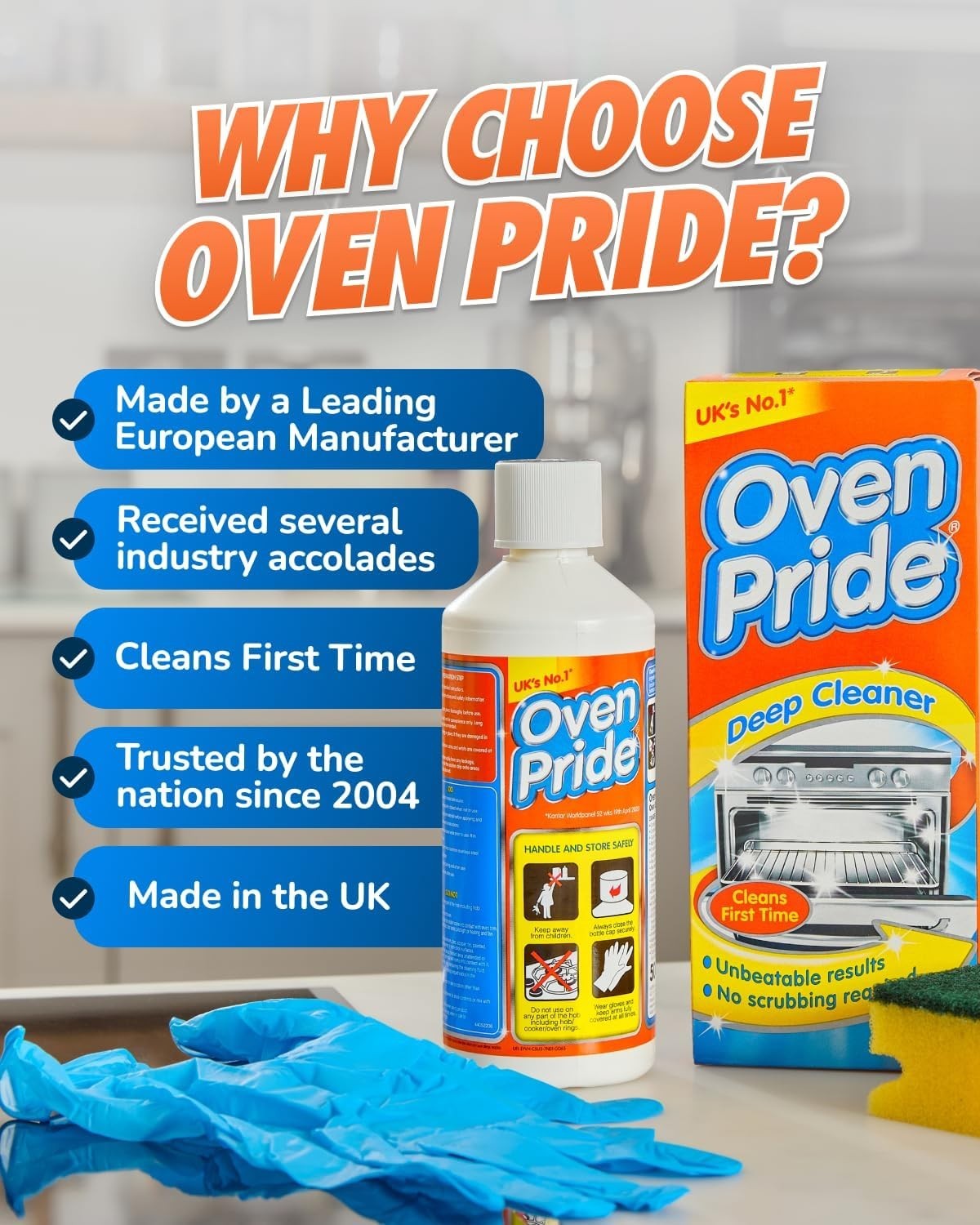 Oven Cleaner – 500ml Complete Oven Cleaning Kit with Safety Gloves & Cleaning…