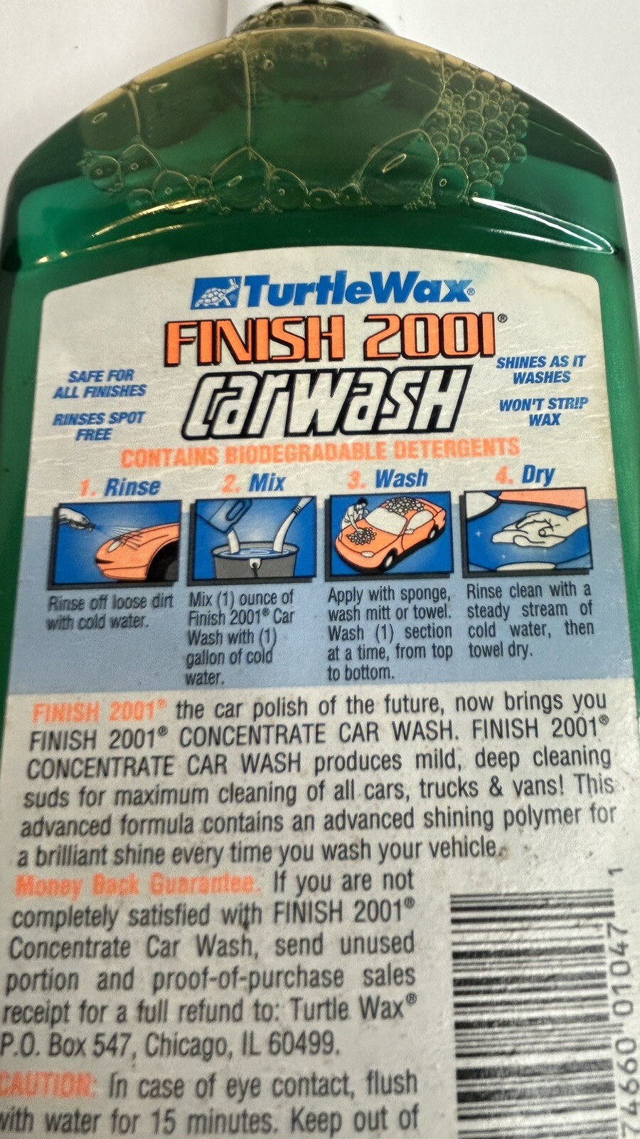Vintage (1997) Turtle Wax 2001 Concentrate Car Wash with Shine Enhancers 16 Oz