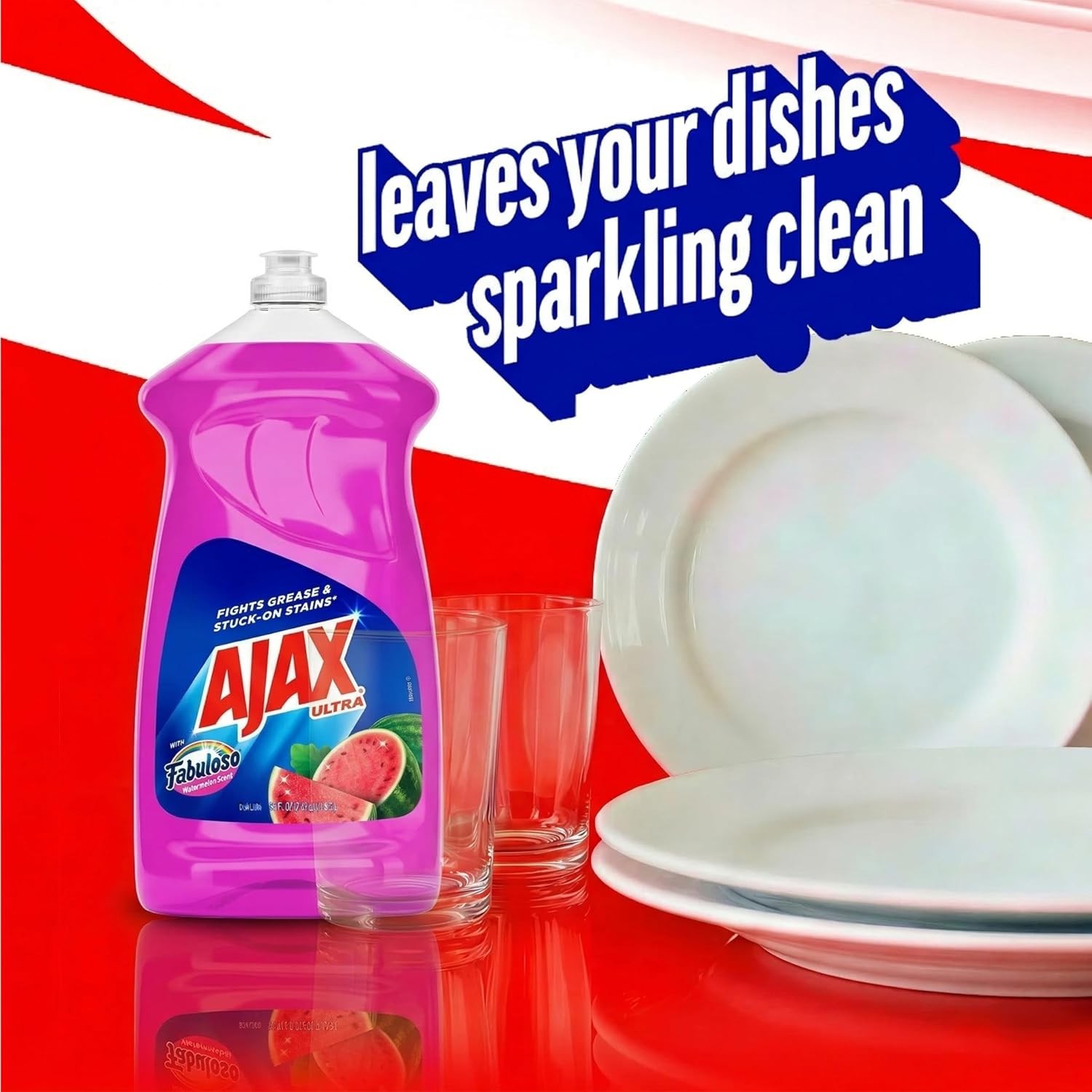 Ajax Ultra Liquid Dish Soap with Fabuloso Watermelon Scent 52 fl oz Bottle