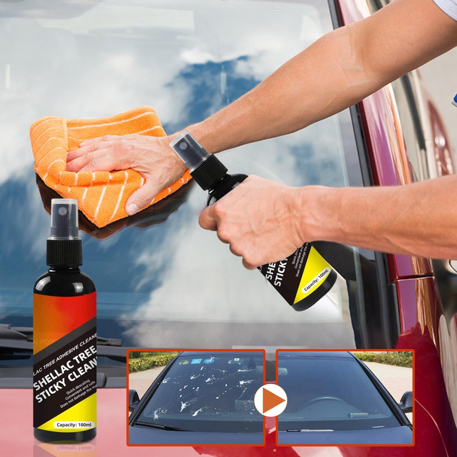 Splat Bird Poop Dropping Bug Insect and Road Grime Remover Car Windshield Spray