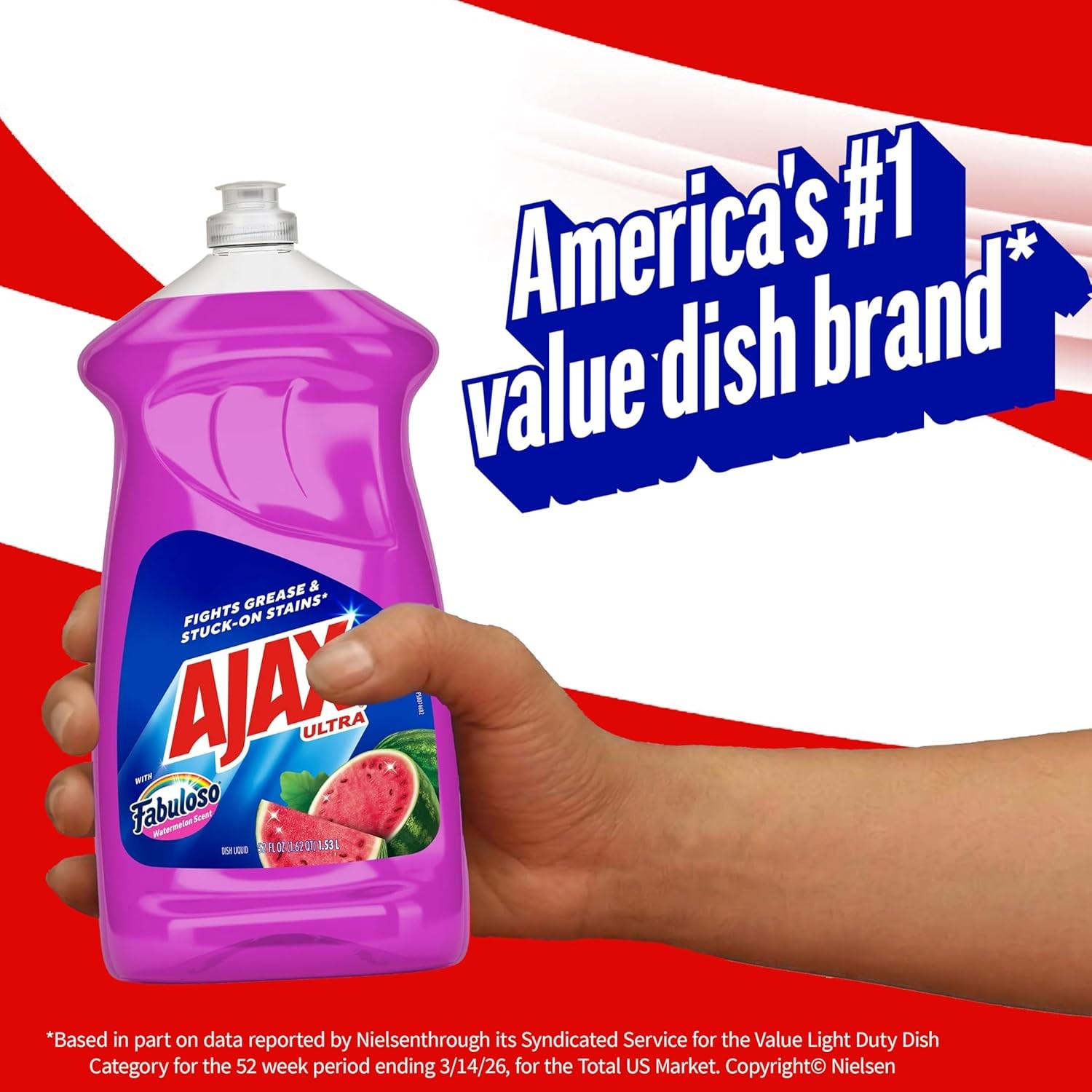 Ajax Ultra Liquid Dish Soap with Fabuloso Watermelon Scent 52 fl oz Bottle