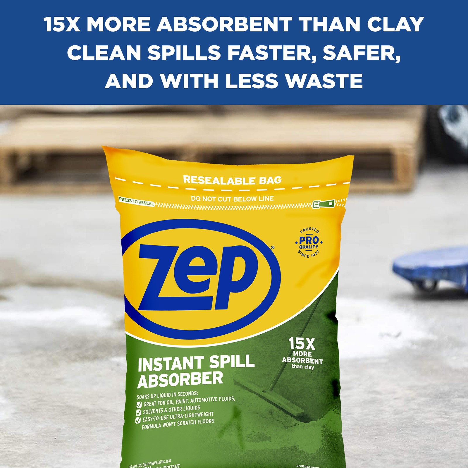 Zep Instant Spill Absorber – 3 Lb Bag (Case of 6) – ZUABS3