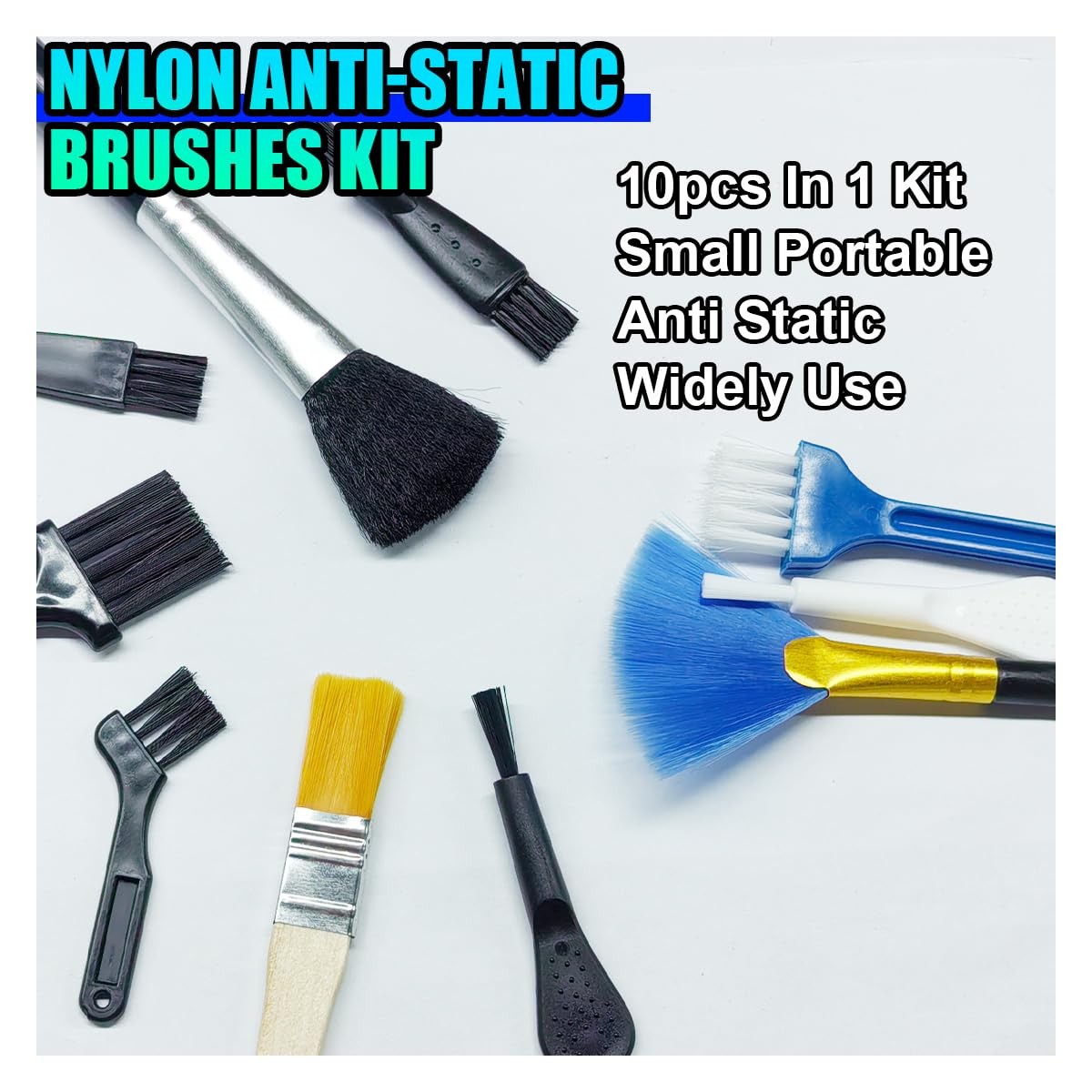 10PCS Car Detailing Brush Kit, Nylon Anti-Static Car Interior Cleaning Tools,…