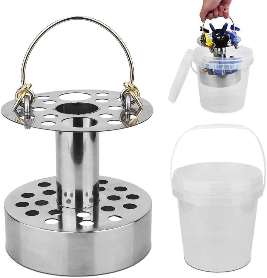 1 Gallon Stainless Steel Spray Tips Organizer Keeps Equipment Clean Efficiently