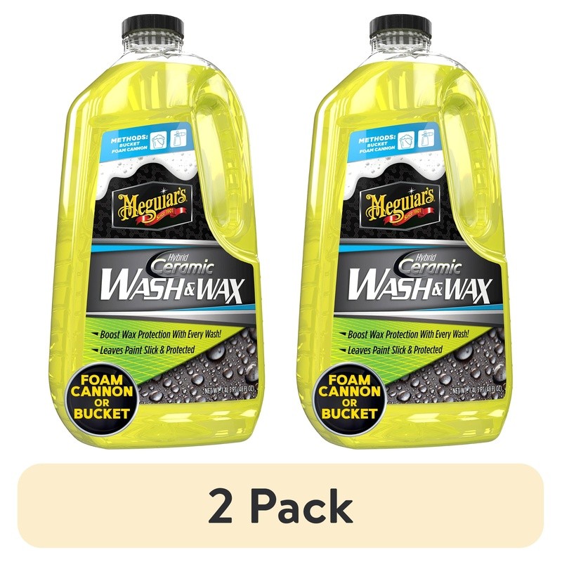 2 Pack Hybrid Ceramic Wash Wax 2 in 1 Car Wash Soap Foam Cannon Clear Coat Safe