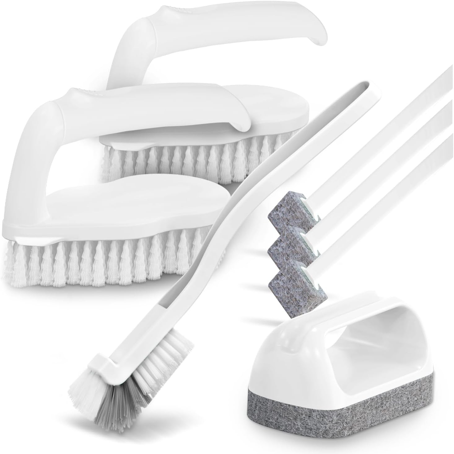7 Pack Deep Cleaning Brush Set, Scrub Pads with Scraper Tip for Pool Walls, Bath