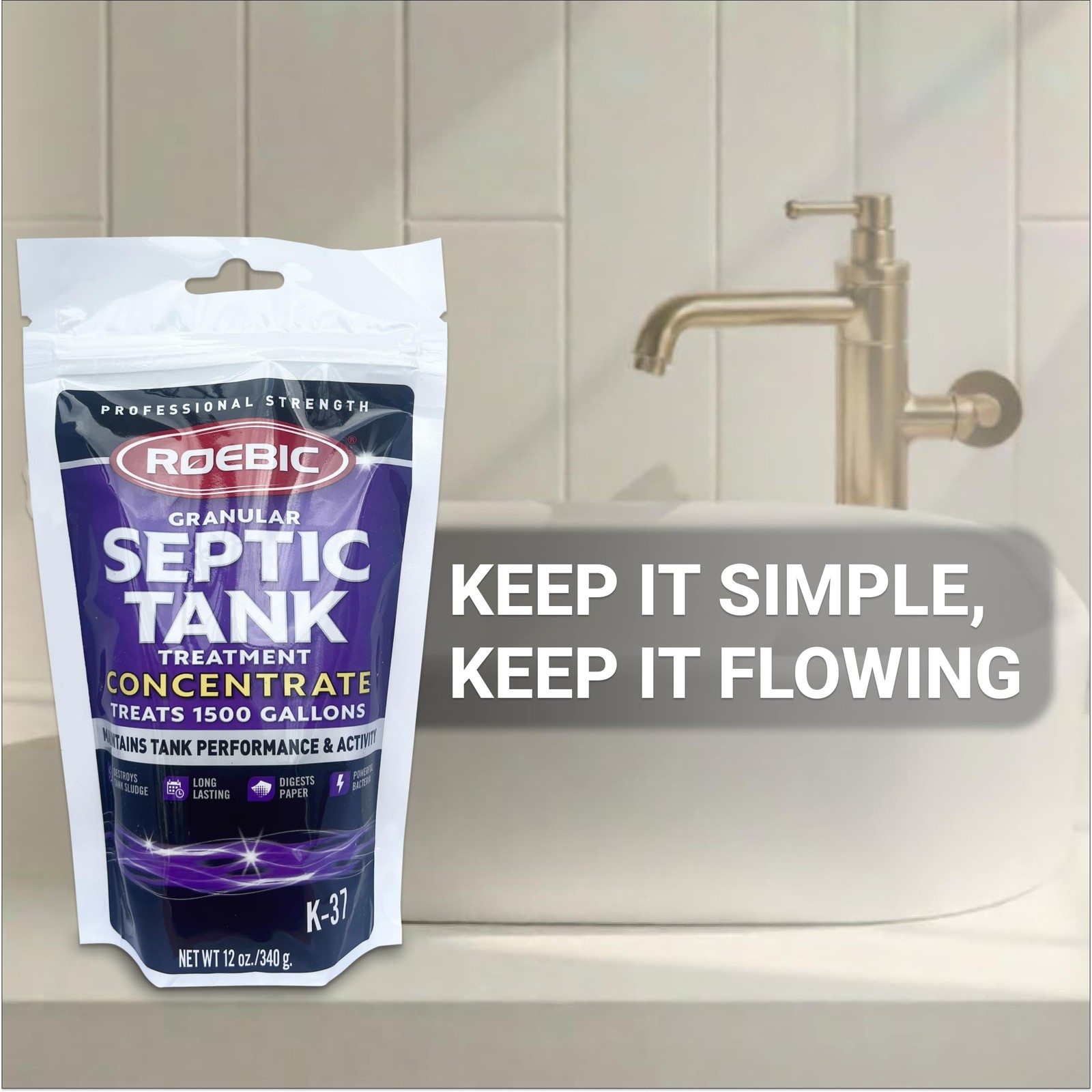 Septic Tank Treatment Granular Concentrate 12 oz Reduce Sludge Scum Odor