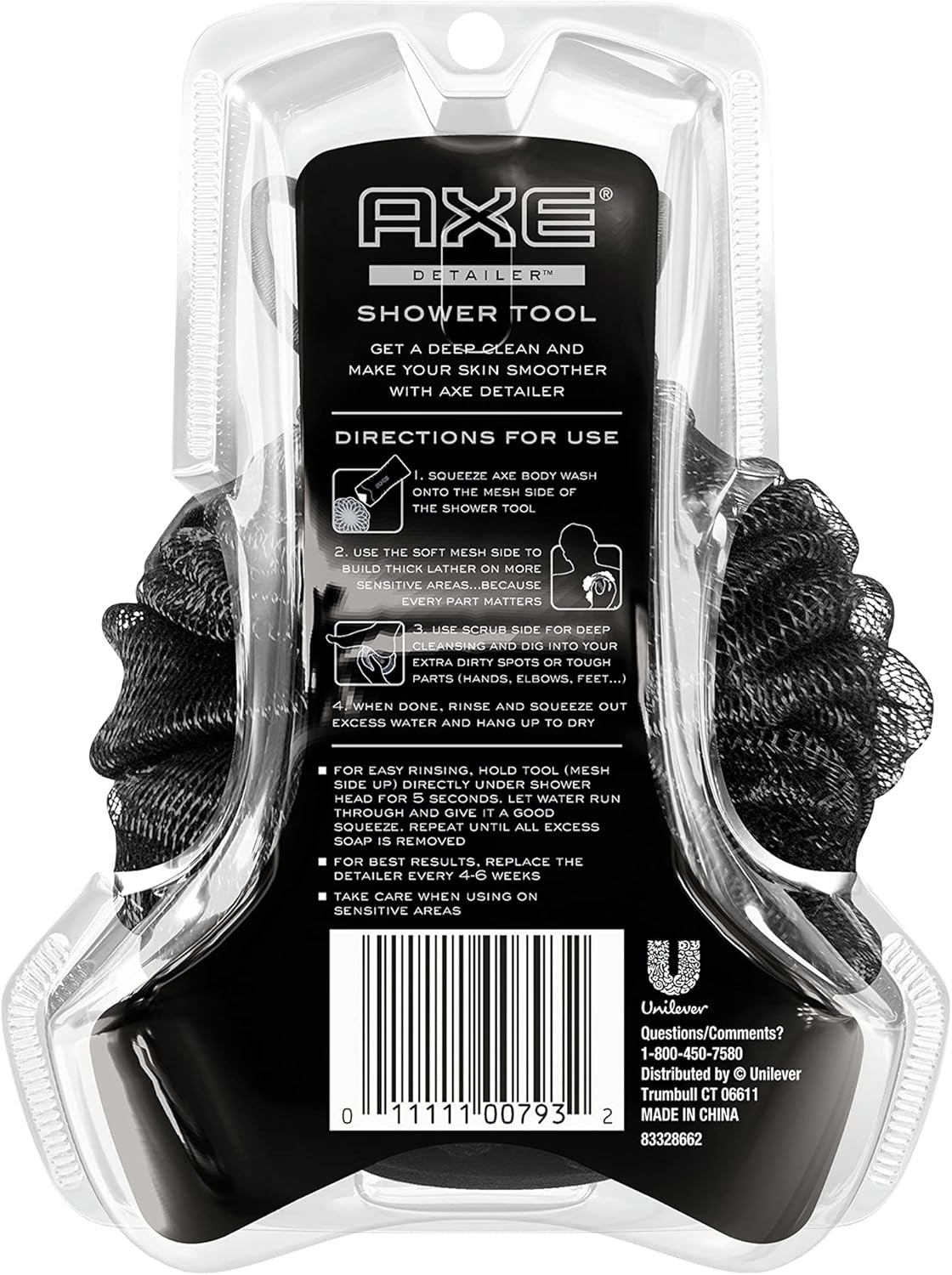 AXE Modern Shower Tool Skin Cleanser for Smoother Skin Detailer Exfoliates