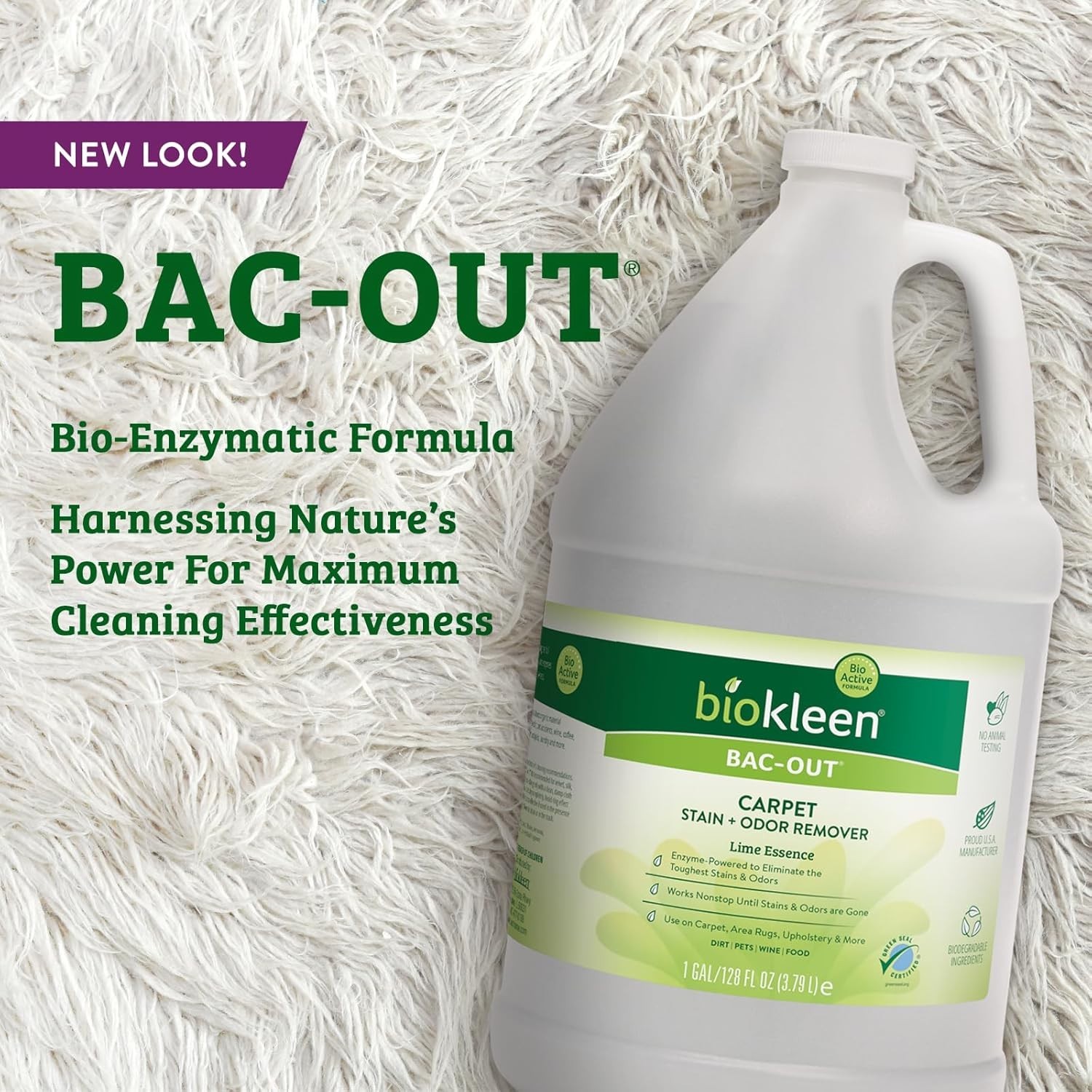 128 Oz Bac-Out Citrus Scent Stain & Odor Remover – Pet Safe Enzyme Formula