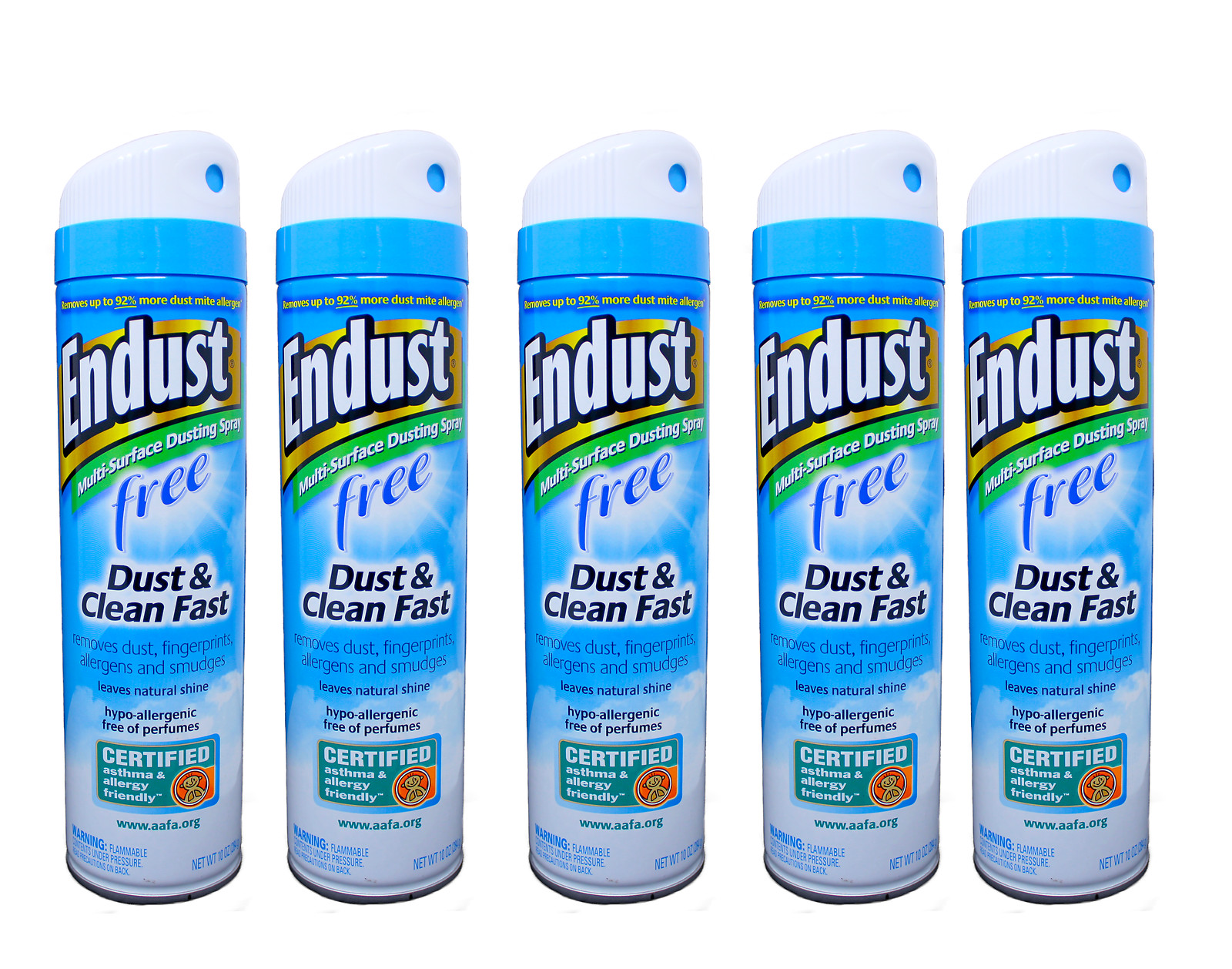 Endust Fragrance Free Hypo-Allergenic Dusting and Cleaning Spray 10 Fl Oz 5 Pack