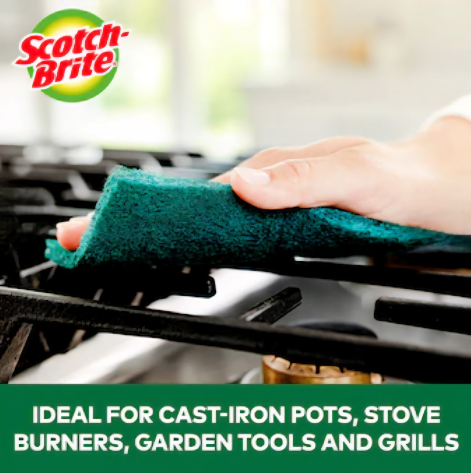 3M Scotch Brite Heavy Duty Scour Pads, 8 Pads, Green | 3M Scotch