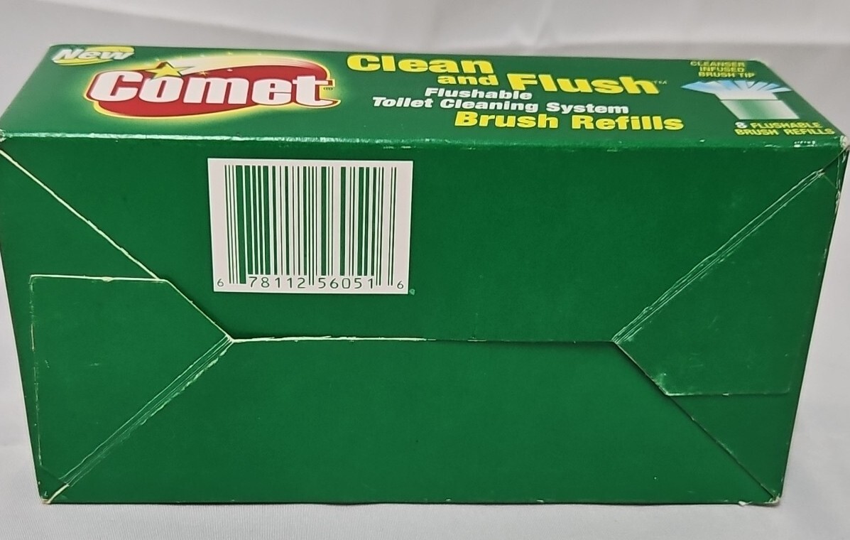Vintage Comet Clean & Flush Flushable Toilet Cleaning System 8 Refills Open Box