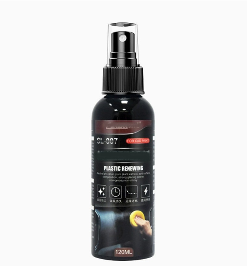 Car Plastic Restorer Spray 120ml Rubber & Trim Renewing Agent Black Restorer